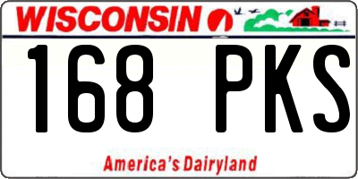 WI license plate 168PKS