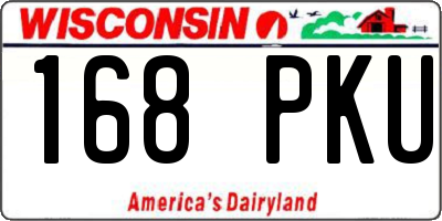 WI license plate 168PKU