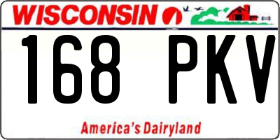 WI license plate 168PKV