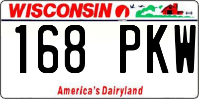 WI license plate 168PKW