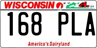 WI license plate 168PLA