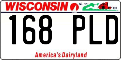 WI license plate 168PLD
