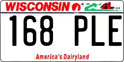 WI license plate 168PLE