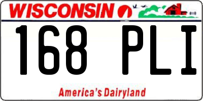 WI license plate 168PLI