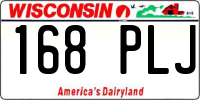 WI license plate 168PLJ