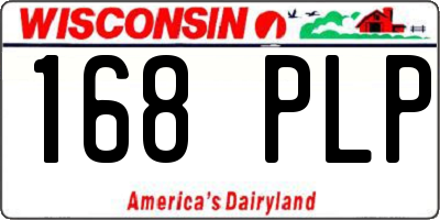 WI license plate 168PLP