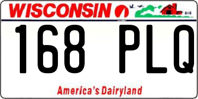 WI license plate 168PLQ