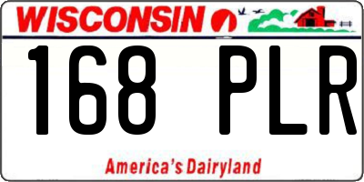 WI license plate 168PLR