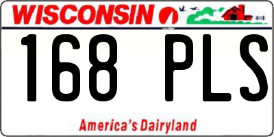 WI license plate 168PLS