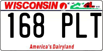 WI license plate 168PLT