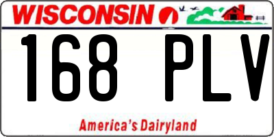 WI license plate 168PLV