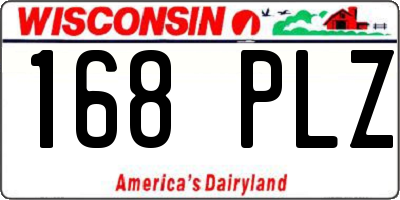 WI license plate 168PLZ