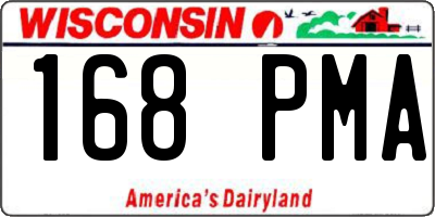 WI license plate 168PMA