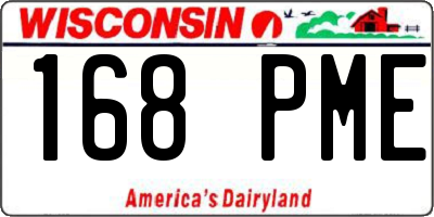 WI license plate 168PME