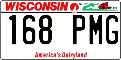 WI license plate 168PMG