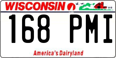WI license plate 168PMI