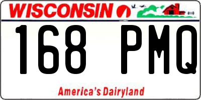 WI license plate 168PMQ