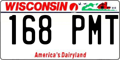 WI license plate 168PMT