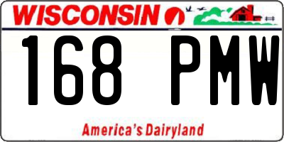 WI license plate 168PMW