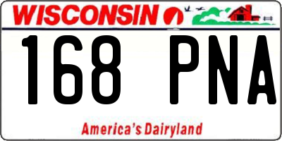 WI license plate 168PNA