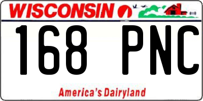 WI license plate 168PNC