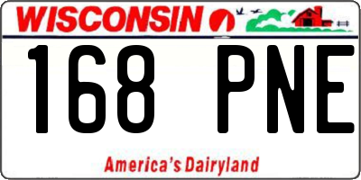 WI license plate 168PNE