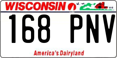 WI license plate 168PNV