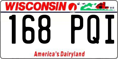 WI license plate 168PQI