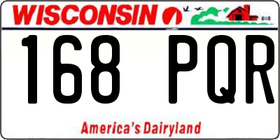 WI license plate 168PQR