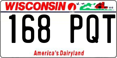 WI license plate 168PQT