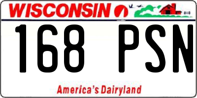 WI license plate 168PSN