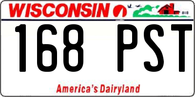 WI license plate 168PST