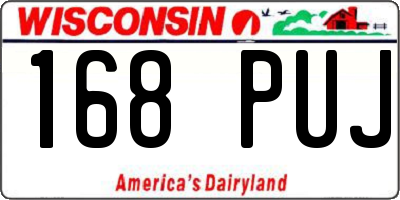 WI license plate 168PUJ