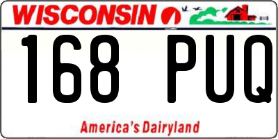 WI license plate 168PUQ