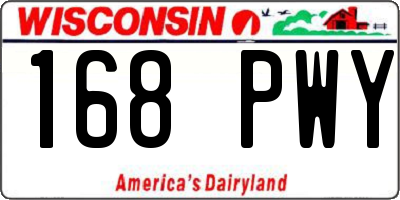 WI license plate 168PWY