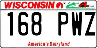 WI license plate 168PWZ