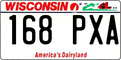 WI license plate 168PXA