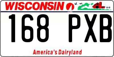 WI license plate 168PXB