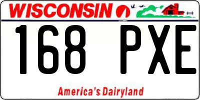 WI license plate 168PXE
