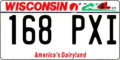 WI license plate 168PXI