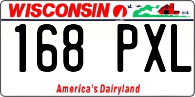 WI license plate 168PXL