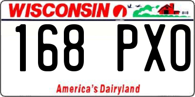 WI license plate 168PXO