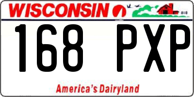 WI license plate 168PXP