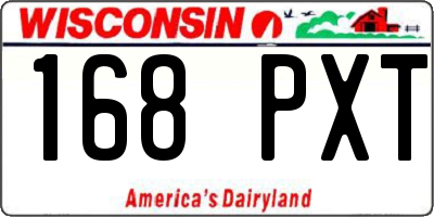 WI license plate 168PXT