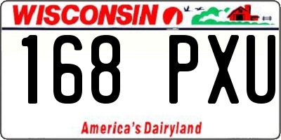 WI license plate 168PXU