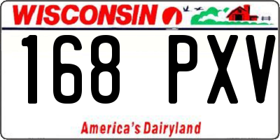 WI license plate 168PXV