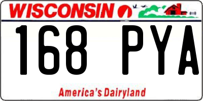 WI license plate 168PYA