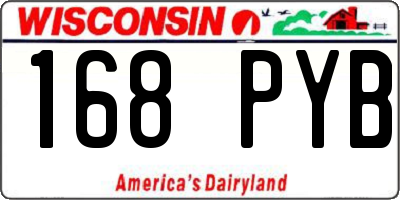 WI license plate 168PYB