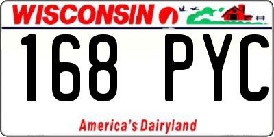 WI license plate 168PYC
