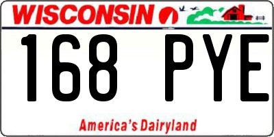 WI license plate 168PYE